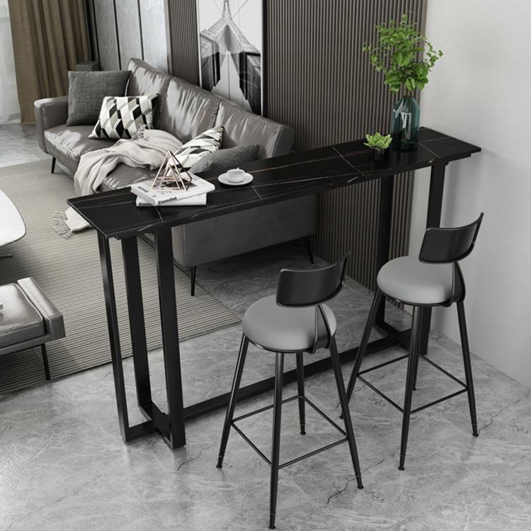 现代简约岩板吧台桌家用客厅阳台高脚桌椅组合玄关隔断靠墙高脚桌