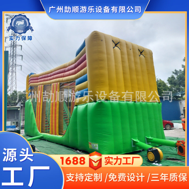 外贸厂家中庭PVC充气跳床充气城堡滑梯游乐 充气滑梯家用