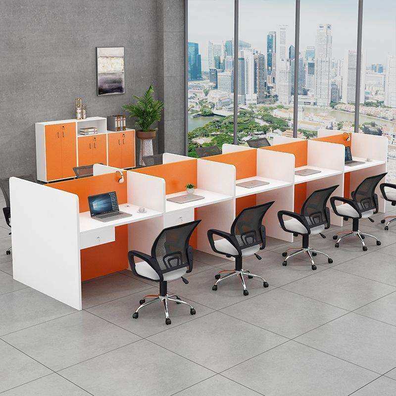 职员办公桌电销卡位简约办公室桌椅组合销售工位员工屏风小卡座