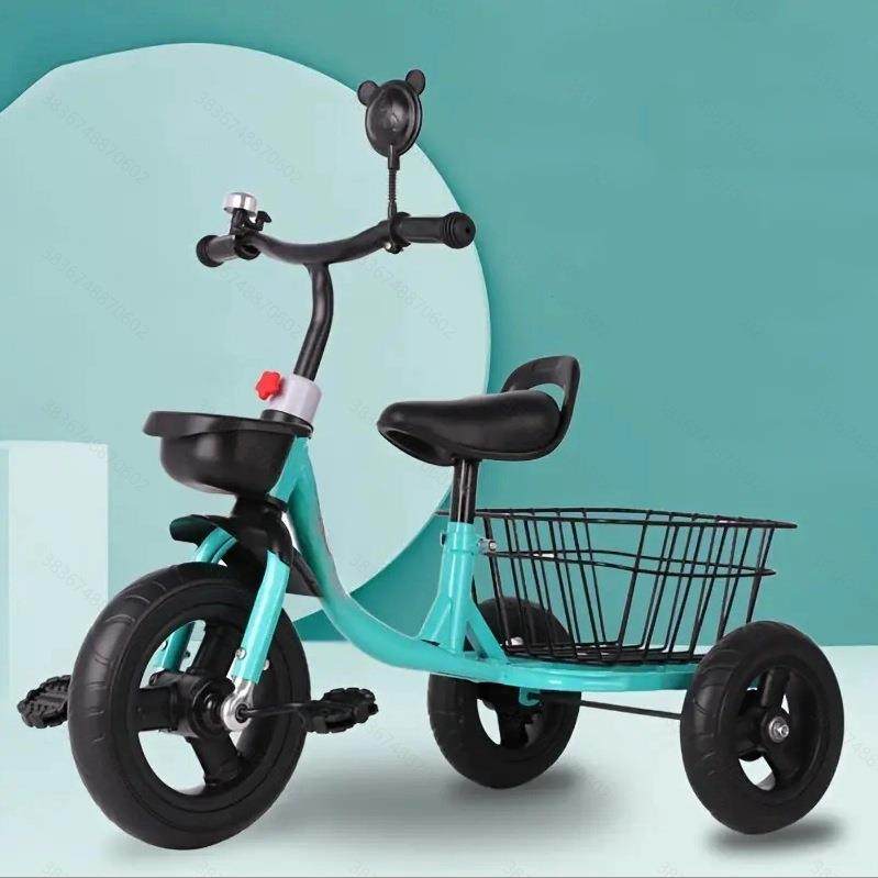 儿童三轮车防侧翻脚踏车带后斗筐3-6岁手推车宝宝童车小孩玩具车