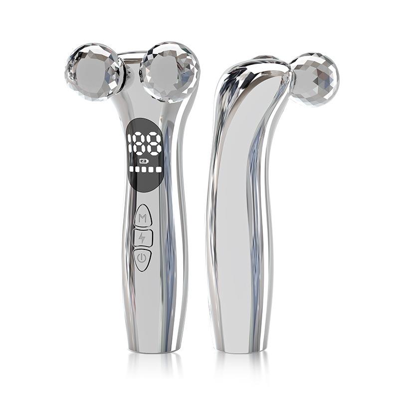 爆款4D滚轮电流脉冲脸部提升仪面部按摩器震动改善双下巴手臂