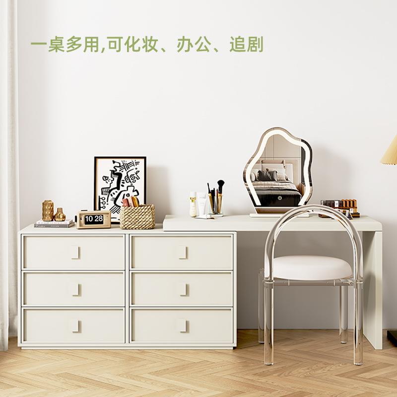 轻法式化妆镜台桌椅组合床尾斗柜妆台一体学习客厅储物办公梳妆桌