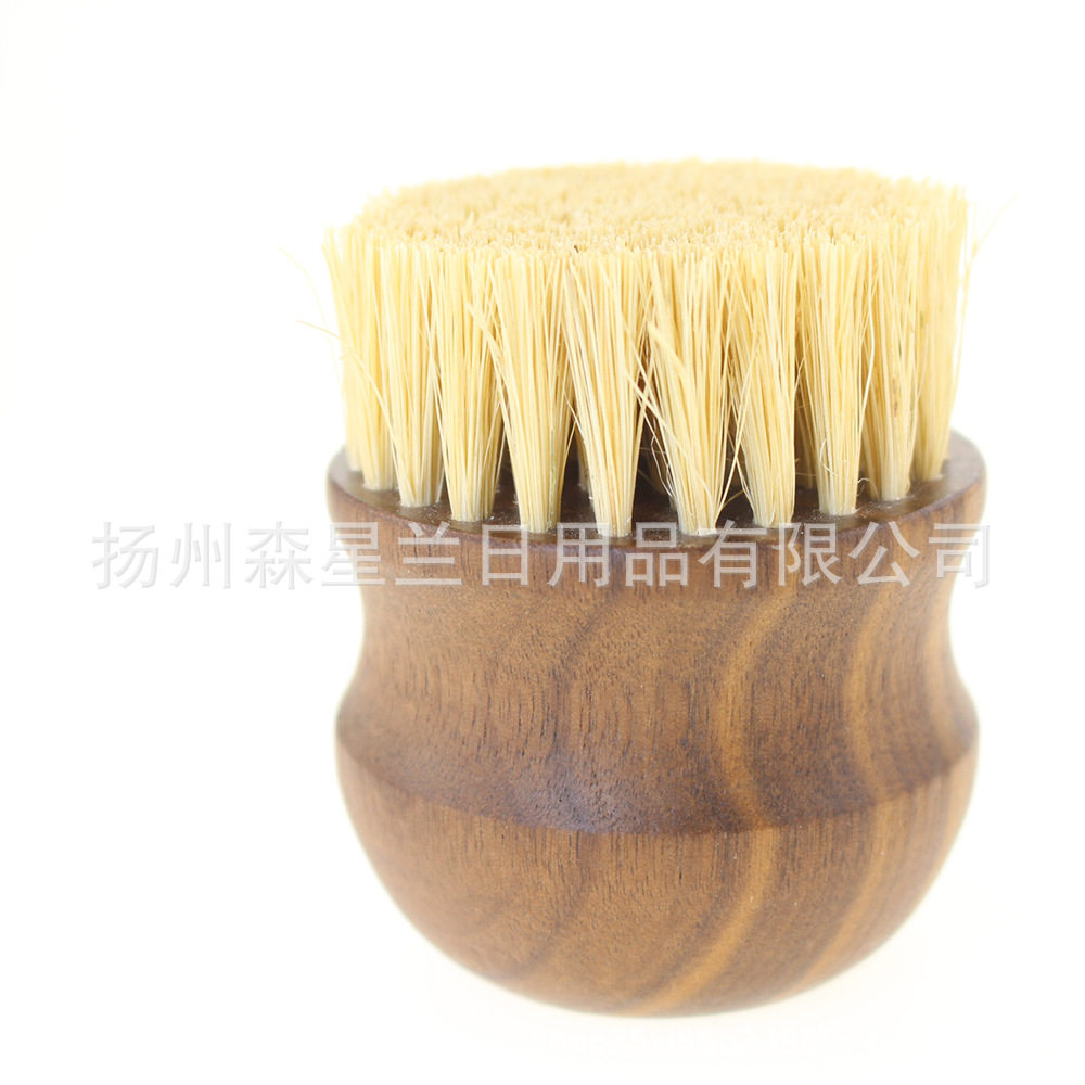 森星兰剑麻锅刷短圆柄榉木洗碗软毛刷厨房清洁刷子洗碗蔬果刷