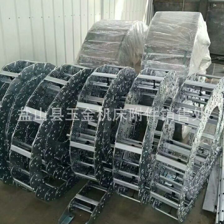 厂家供应节距125/180系列钢铝拖链机床桥式/全封闭钢制拖链