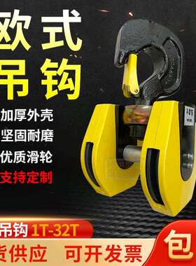 欧式起重机专用电动葫芦双轮吊钩组3.2t5t10t16t尼龙钩