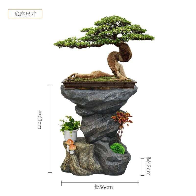 中式复古花瓶盆架落地装饰