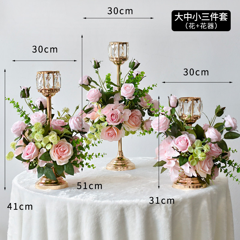 北欧轻奢客厅桌花花摆件酒店酒吧ktv摆台花餐厅婚礼餐桌摆花