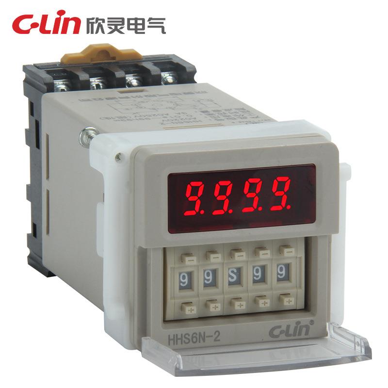 欣灵HHS6N-2数显时间继电器通电延时改进型带瞬动两种模式可调