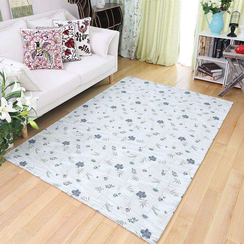 湛蓝地毯客厅欧式茶几可机洗卧室长方形布艺沙发毯雏菊简约现代