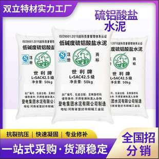 世利低碱度缓凝硫铝酸盐水泥凝结自流平砂浆料隧道加固修补水泥