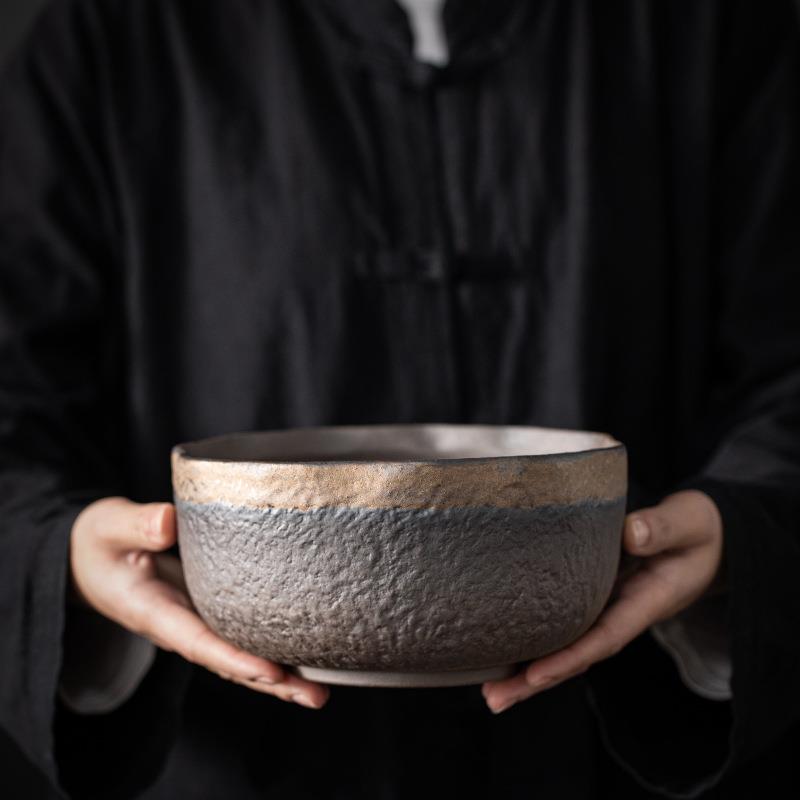 老岩泥鎏金茶洗粗陶窑变水盂茶钵建家用笔洗茶具配件铁锈茶渣桶