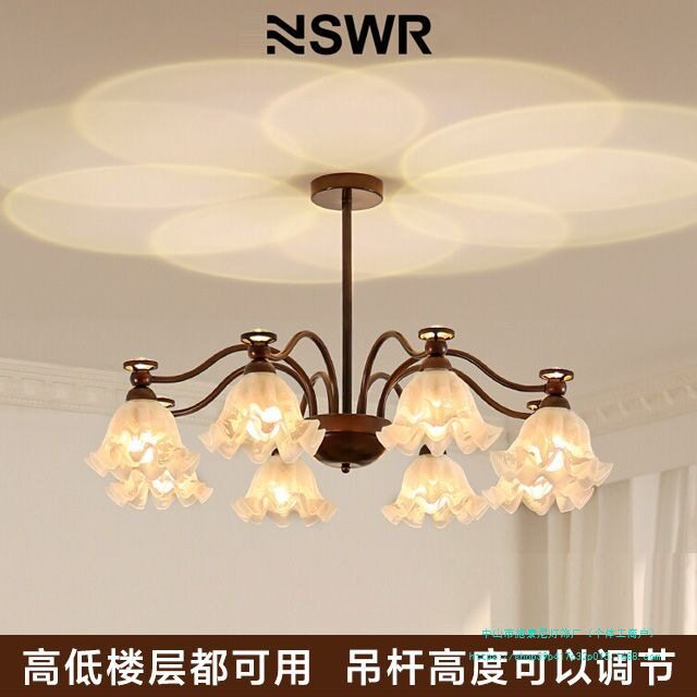 美式复古法式客厅吊灯大厅田园大气灯具卧室中古风餐吊客厅餐厅灯