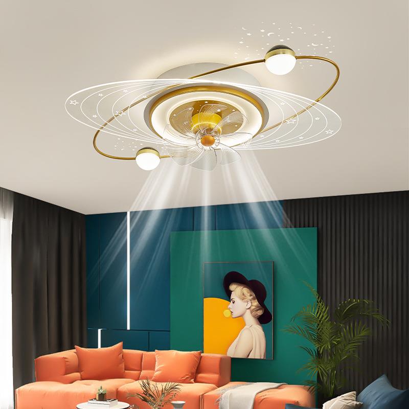 摇头吸顶客厅风扇灯2025新款简约现代轻奢网红星空卧室吊扇灯