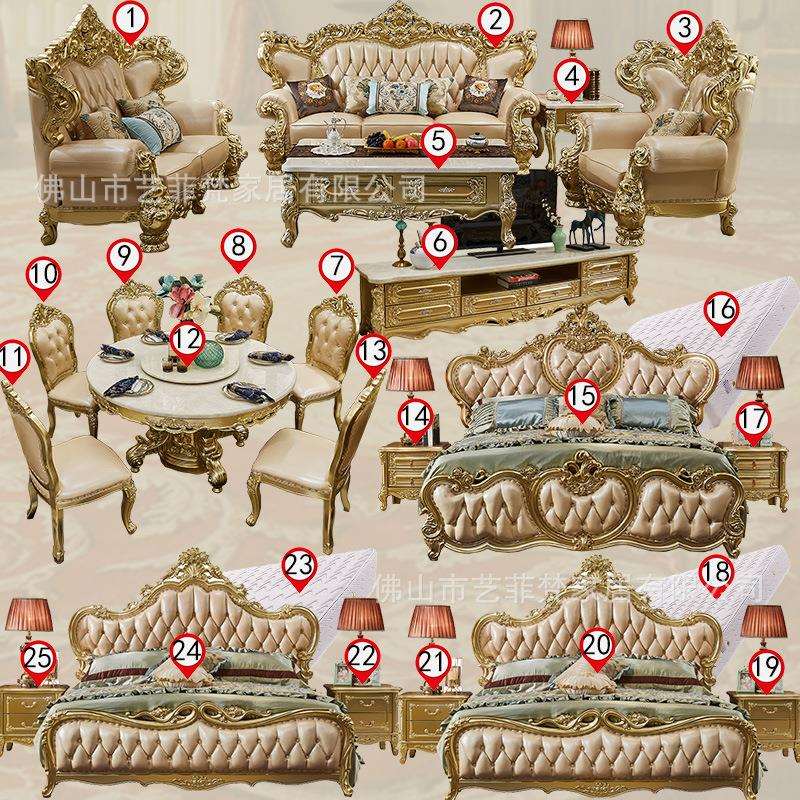 欧式真皮沙发组合客厅全屋套装高端别墅奢华大气欧美高档豪华新款