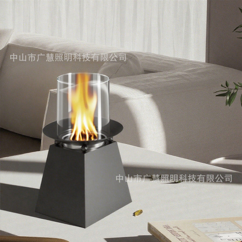 跨境壁炉酒精壁炉家用取暖火炉桌面火坑桌面火盆烤棉花台式火炉