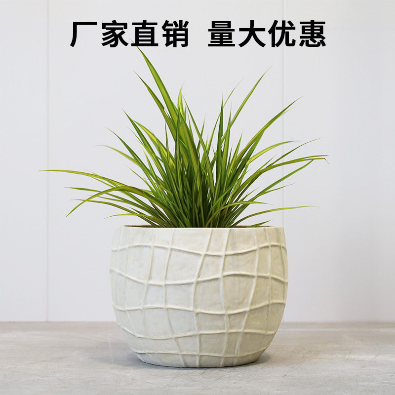 镁泥花盆欧美现代艺术客厅商场室内外落地简约特大型号绿植盆