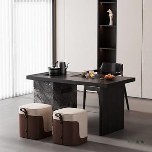 意式极简阳台专用精致小茶桌2025新款高端实木茶台轻奢现代