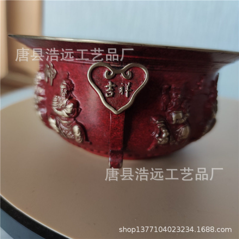 铸铜五路财神铜聚宝盆 新款颜色浩远雕塑厂家批发纯铜聚宝盆