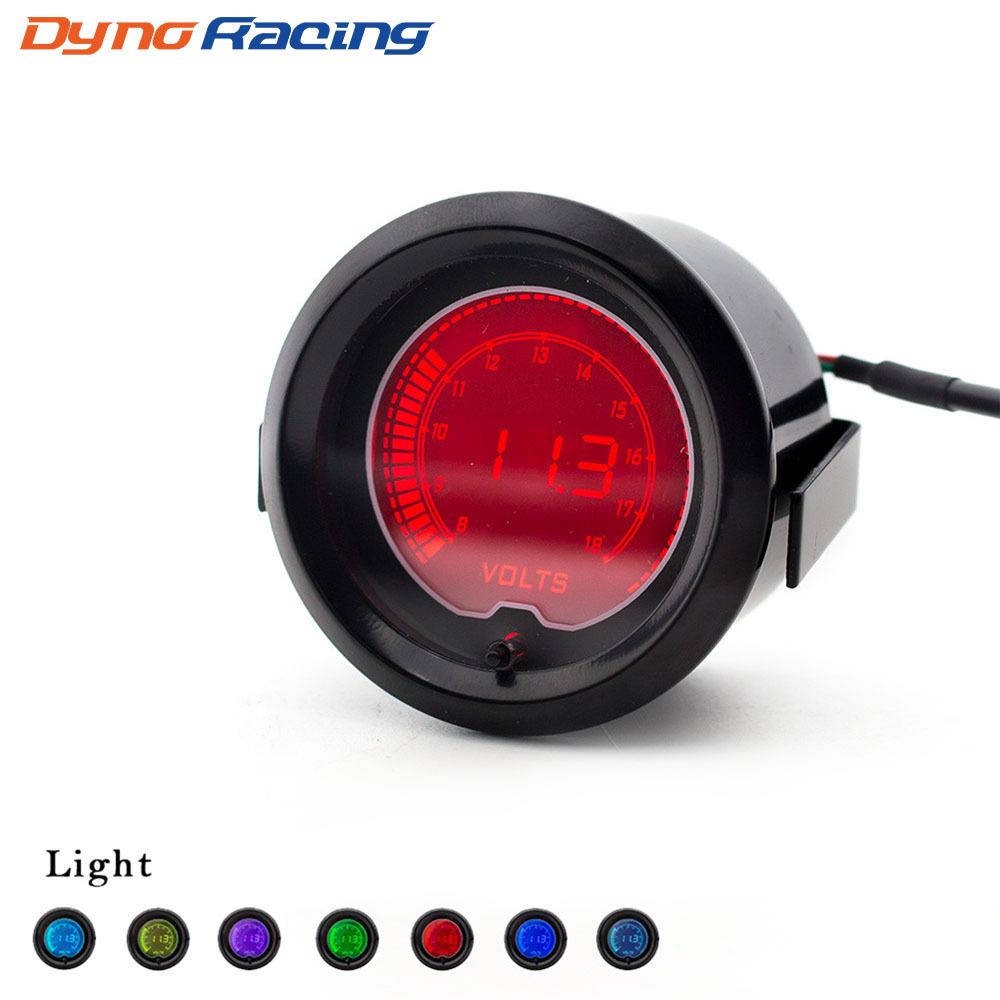 汽车改装52mmEVO电压表7种背景灯光液晶显示车用仪表8-18V