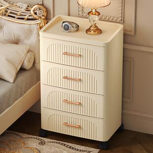 免安装床头柜一体收纳柜可移动抽屉式储物柜衣服玩具整理柜子欧式