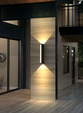 2Fled户外壁灯防水别墅庭院灯室外阳台灯长条灯客厅门厅竖立洗墙