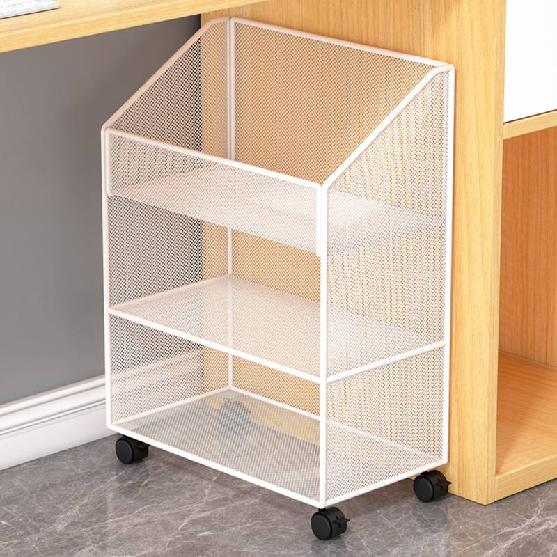 办公桌下文件架办公资料架a4纸收纳神器可移动文件收纳架小推车带