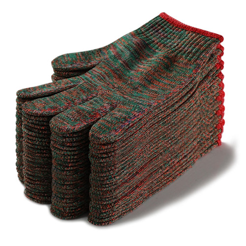 劳保纱手套工作棉纱棉线耐磨加厚红花汽修动男女工地干活透气尼龙