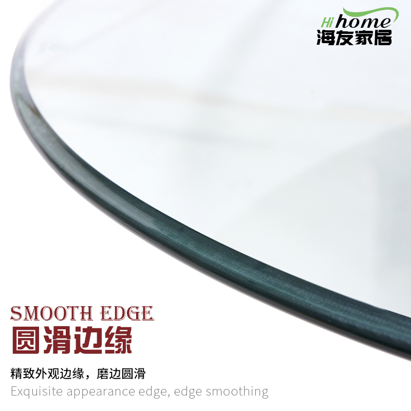 定做圆形钢化玻璃桌面餐桌大圆桌茶几透明玻璃台面定制园玻璃转盘