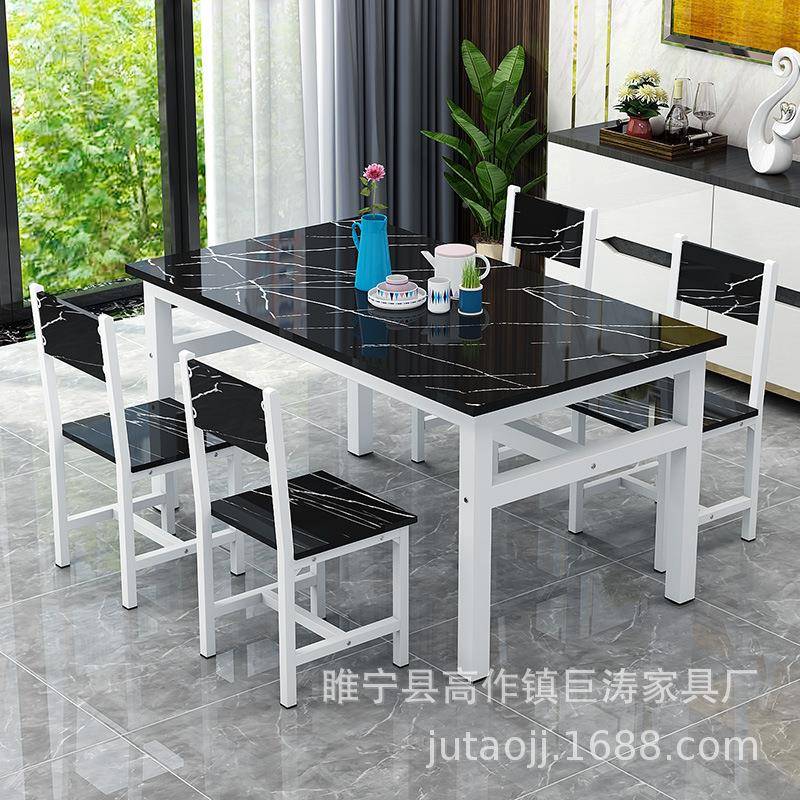 小店吃烧快烤餐桌用食堂444饭店餐桌椅家大排档餐馆组合电脑桌长