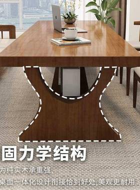 客厅实木双层大长书桌家用大板YRM沙桌发作多人公阅读学习桌工台