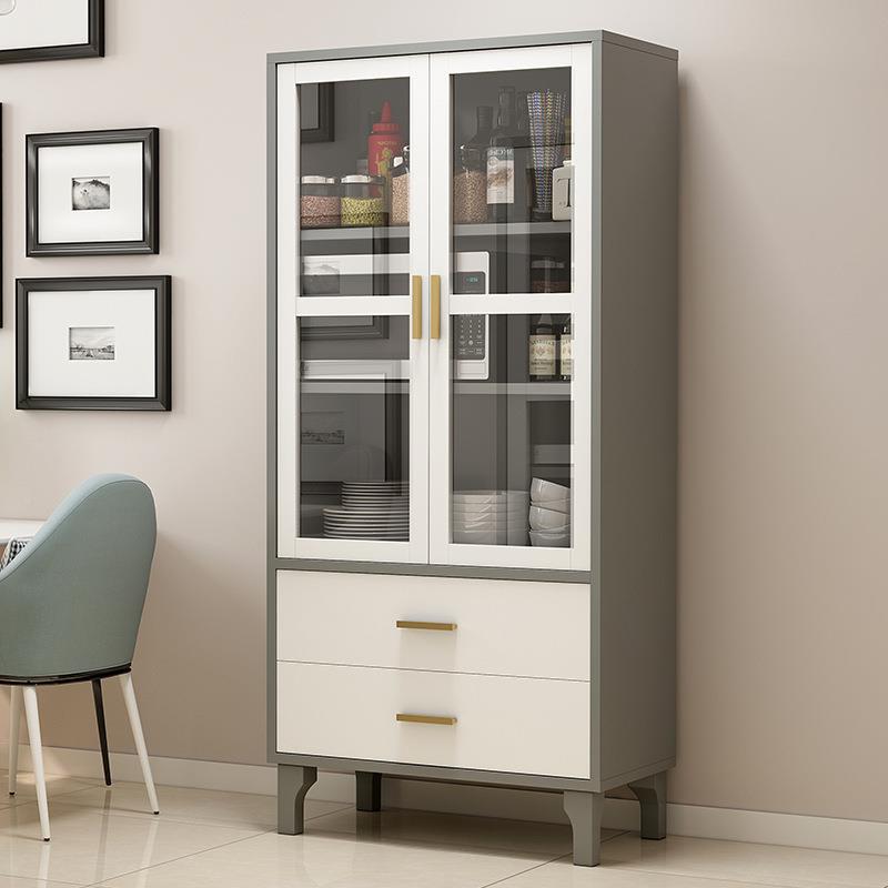 实木书带物玻璃门置2柜矮柜无品牌/子储物柜收纳柜客厅靠墙书柜架