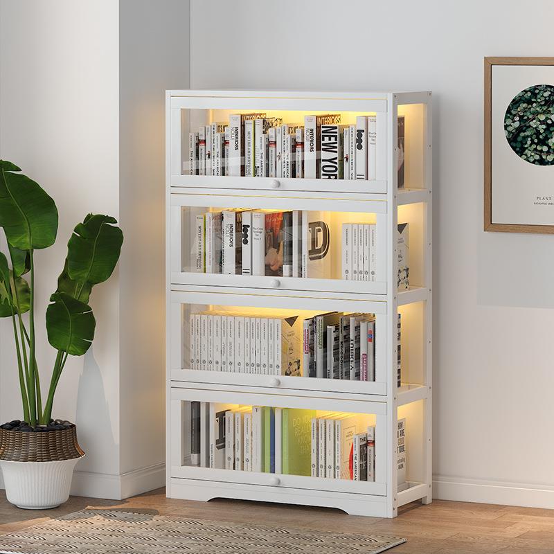 XGJ实地透明亚克力书柜色挡白板儿童简易书架非木收纳置物落架