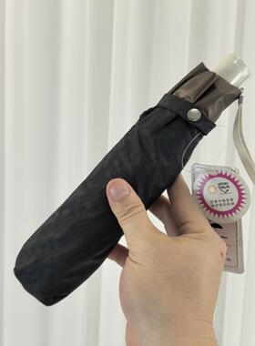 日系超轻19风3克黑色暗纹压花折胶铅笔伞手动轻量KWY金便携叠晴雨
