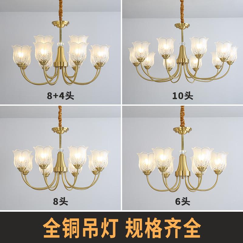 美水晶吊灯客厅灯全铜轻奢复古欧卧餐室厅灯式主卧楼式YPR梯中山