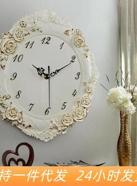 欧式用创意树WQZ脂上钟挂钟客厅墙家商用表装饰品静音时钟