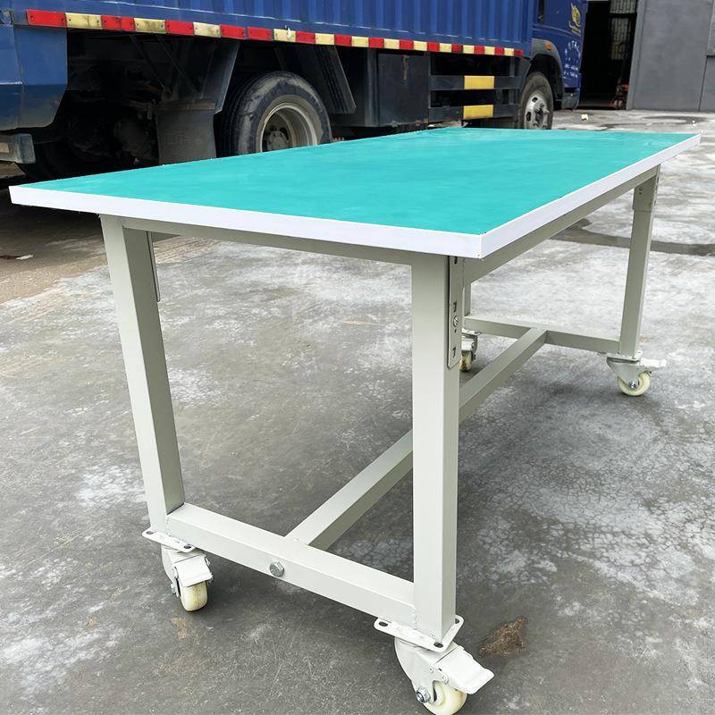 防厂静WYB电工作台带轮维修双层推车车间试验测试台桌工可移动操