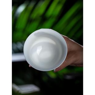 大陶瓷三才盖碗号甜白薄胎手猪 F97MTH55景德镇白瓷盖碗茶具工套装