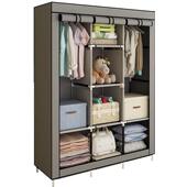 易固衣柜出租屋储物家用可折叠HPR加粗号钢管组装 大加无纺布衣简