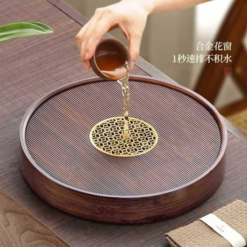 竹制台盘小型家用2025VUG新款茶盘海托茶新中式茶茶具泡茶圆形干