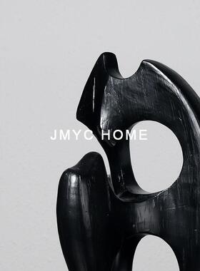 轻奢色酒柜简约黑抽象摆件软品装饰客厅壁龛视柜样LBQ电板房摆设