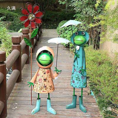 意户外创花园庭艺装院院子饰花朵铁风车旋转园艺thj#lolo菜地民宿