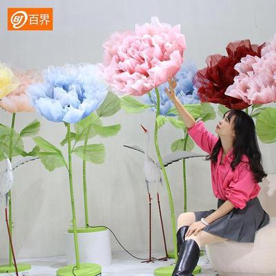 爆婚庆道具路引花电动机械开合仿真现场款装饰假花摆件AL693453花