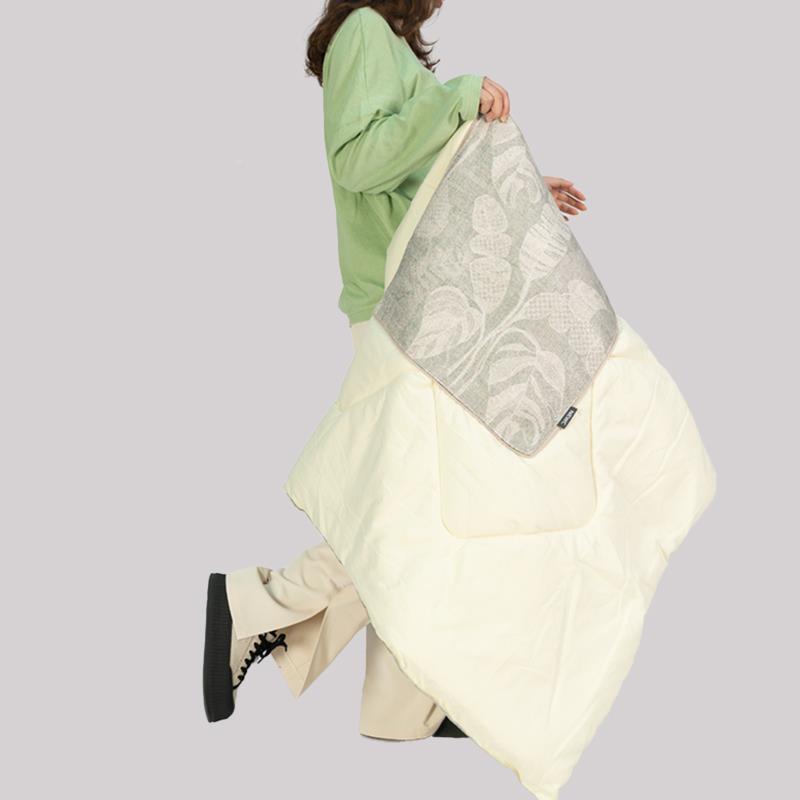 灰色简约靠纯棉抱枕被子两用客厅功ABV沙宅发家多能枕