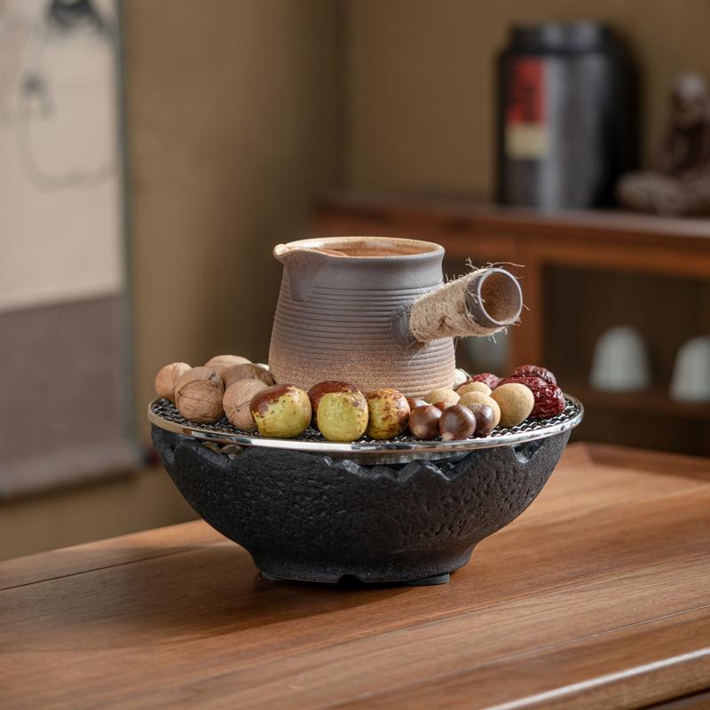 围炉煮茶983全套烤茶中电炉烧水壶单壶用陶室家内蒸茶式器煮茶炉