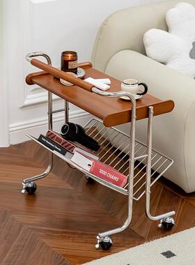 客实厅木推车中古风推车实木边几置小茶小XTC02几物架沙发移动收