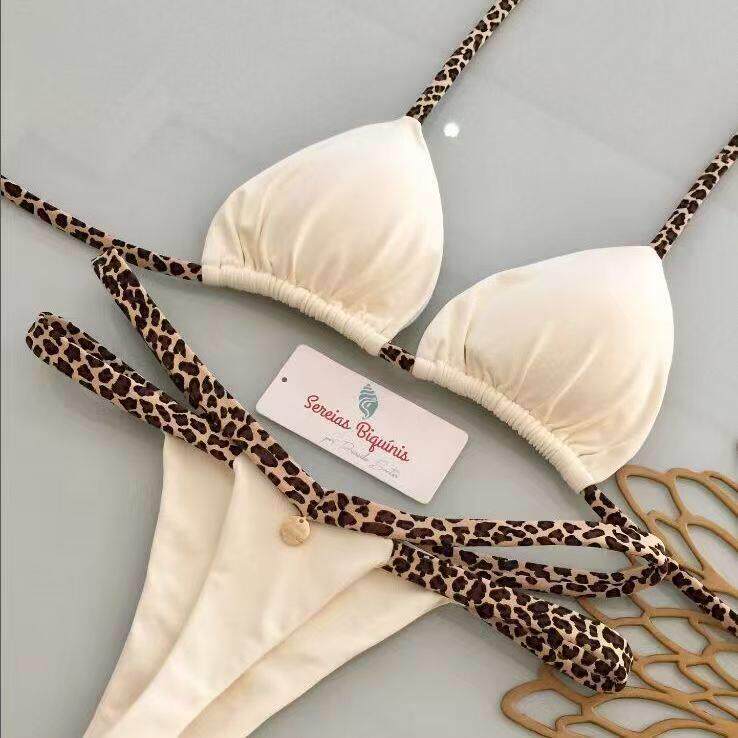 2026新款欧美性感比基尼泳衣女纯色简约风格分体泳装