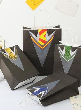 黑色礼服礼品袋纸袋 哈利波特主题生日派对回礼袋毕业礼物手提袋