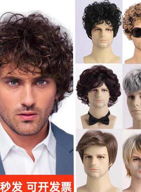 扮演外国人欧美假发酒吧舞台表演男人短发头套Men's Wigs