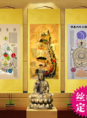 黄帝内经图挂画您悦卷轴画装饰画