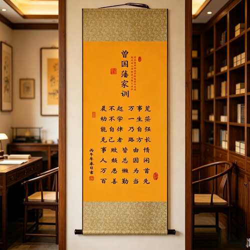 新中式曾国藩家训挂轴励志装饰画